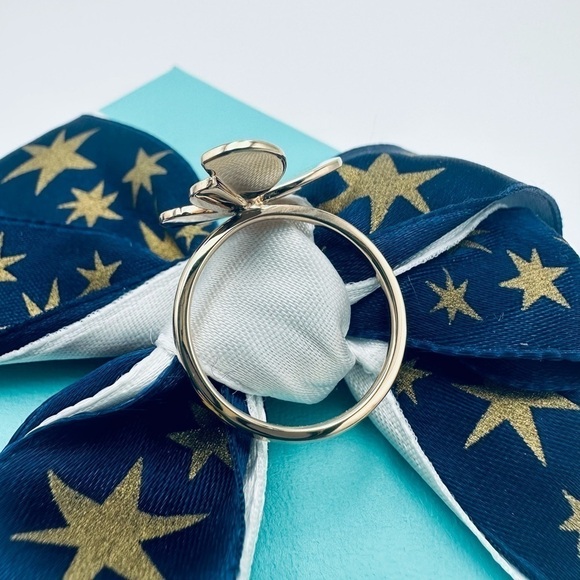 RARE Tiffany & Co. Butterfly Ring Love Bug 18K Rose Gold & Silver with Box - Picture 5 of 10